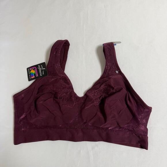 Bali All Around Smoothing Bralette Bra Women's Size XL Burgundy - Picture 1 of 7